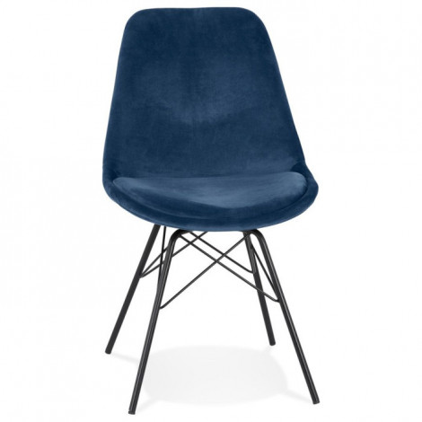 Chaise Design en Velours "Zaniolo" 83cm Bleu|Chaise|Paris Prix
