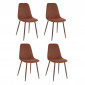 Lot de 4 Chaises Velours "Roka" 85cm Terracotta|Chaise|Paris Prix
