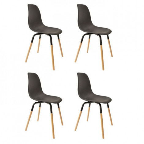 Lot de 4 Chaises Scandinaves "Phénix" 81cm Noir|Chaise|Paris Prix
