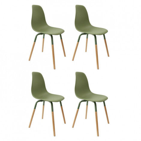 Lot de 4 Chaises Scandinaves "Phénix" 81cm Vert|Chaise|Paris Prix