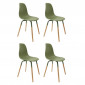 Lot de 4 Chaises Scandinaves "Phénix" 81cm Vert|Chaise|Paris Prix