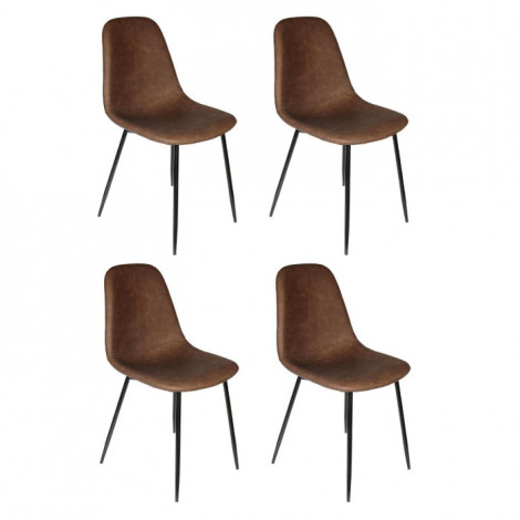 Lot de 4 Chaises Design "Amber" 86cm Marron|Chaise|Paris Prix