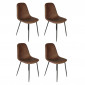Lot de 4 Chaises Design "Amber" 86cm Marron|Chaise|Paris Prix
