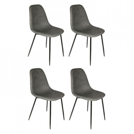 Lot de 4 Chaises Design "Amber" 86cm Gris|Chaise|Paris Prix
