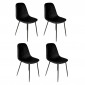 Lot de 4 Chaises Design "Amber" 86cm Noir|Chaise|Paris Prix