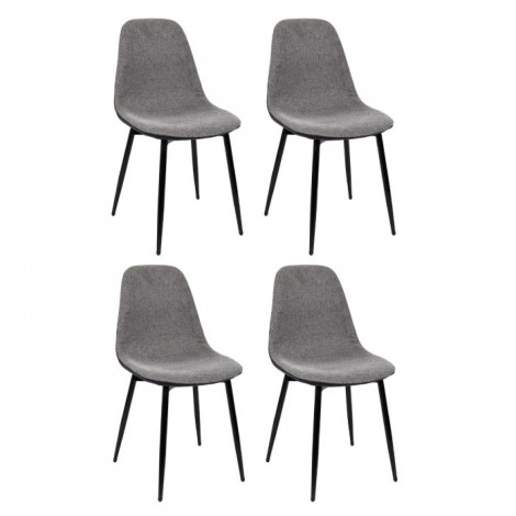 Lot de 4 Chaises Déco "Memphis" 85cm Gris & Noir|Chaise|Paris Prix