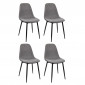 Lot de 4 Chaises Déco "Memphis" 85cm Gris & Noir|Chaise|Paris Prix
