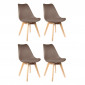 Lot de 4 Chaises Scandinave "Coquil" 81cm Taupe|Chaise|Paris Prix