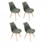 Lot de 4 Chaises Scandinave "Skansen" 81cm Kaki|Chaise|Paris Prix