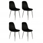 Lot de 4 Chaises Velours "Giulia" 85cm Noir|Chaise|Paris Prix