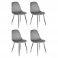Lot de 4 Chaises Velours "Giulia" 85cm Gris|Chaise|Paris Prix