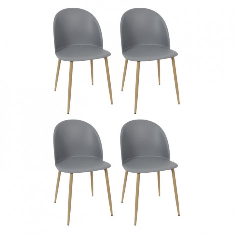 Lot de 4 Chaises Scandinave "Bergen" 81cm Gris|Chaise|Paris Prix
