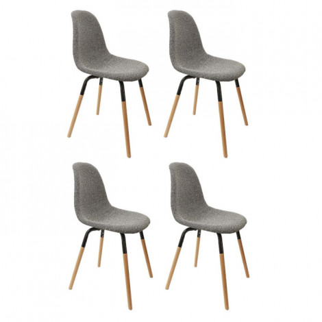 Lot de 4 Chaises Scandinaves "Phénix" 85cm Gris Chiné|Chaise|Paris Prix