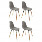 Lot de 4 Chaises Scandinaves "Phénix" 85cm Gris Chiné|Chaise|Paris Prix