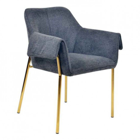 Chaise Design "Kelsey" 82cm Anthracite & Or|Chaise|Paris Prix