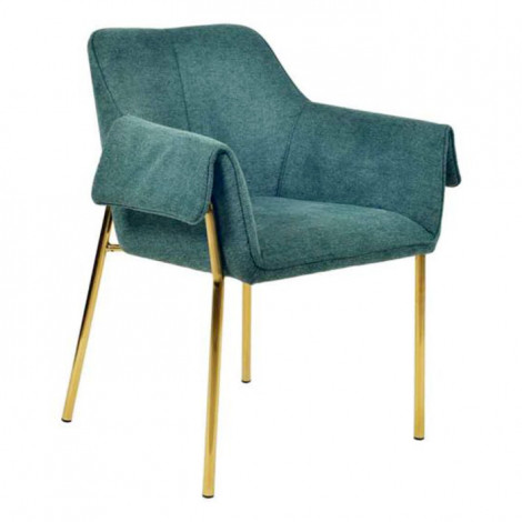 Chaise Design "Kelsey" 82cm Vert Foncé & Or|Chaise|Paris Prix