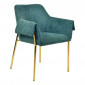 Chaise Design "Kelsey" 82cm Vert Foncé & Or|Chaise|Paris Prix