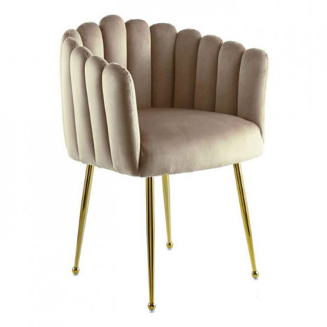 Chaise Design en Velours "Mucha" 85cm Beige|Chaise|Paris Prix
