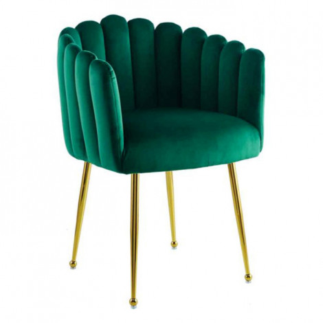 Chaise Design en Velours "Mucha" 85cm Vert|Chaise|Paris Prix