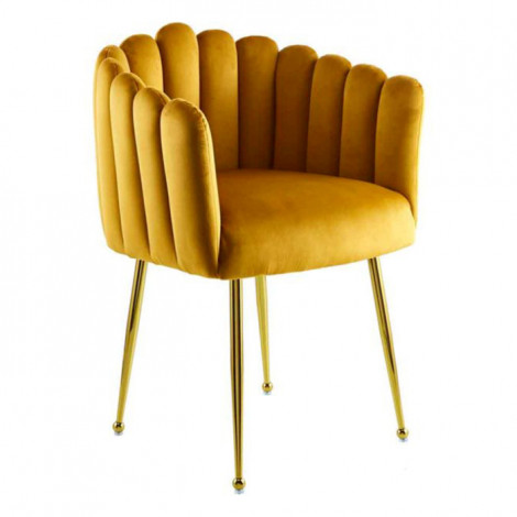 Chaise Design en Velours "Mucha" 85cm Orange|Chaise|Paris Prix