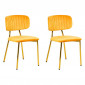 Lot de 2 Chaises en Velours "Kian" 80cm Orange|Chaise|Paris Prix