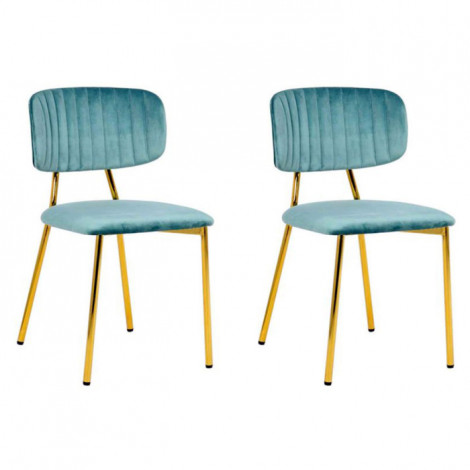 Lot de 2 Chaises en Velours "Kian" 80cm Menthe|Chaise|Paris Prix