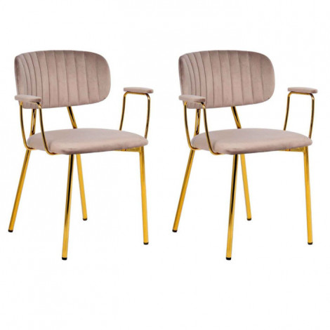 Lot de 2 Chaises Design "Kian" 80cm Taupe|Chaise|Paris Prix