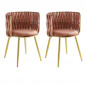 Lot de 2 Chaises en Velours "Milla" 80cm Rose|Chaise|Paris Prix