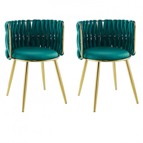 Lot de 2 Chaises en Velours "Milla" 80cm Gris|Chaise|Paris Prix
