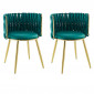 Lot de 2 Chaises en Velours "Milla" 80cm Gris|Chaise|Paris Prix