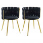 Lot de 2 Chaises en Velours "Milla" 80cm Noir|Chaise|Paris Prix