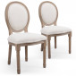 Lot de 2 Chaises Médaillon Design "Versailles" 96cm Crème|Chaise|Paris Prix