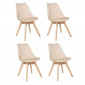 Lot de 4 Chaises Scandinave "Baya" 82cm Beige|Chaise|Paris Prix