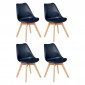 Lot de 4 Chaises Scandinave "Baya" 82cm Bleu Encre|Chaise|Paris Prix
