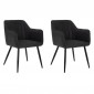Lot de 2 Chaises Fauteuils "Visoca" 83cm Noir|Chaise|Paris Prix