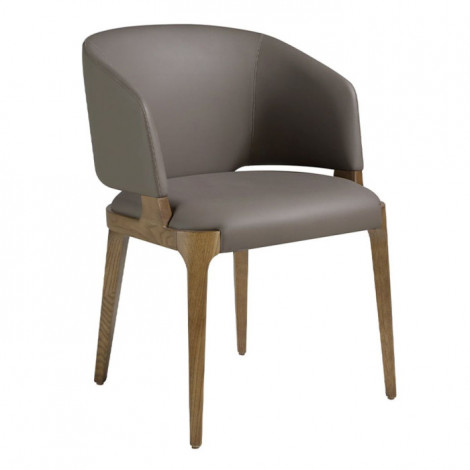 Chaise Design en Cuir "Kristina" 76cm Taupe|Chaise|Paris Prix