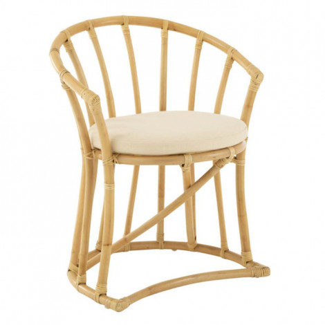 Chaise Rotin & Coussin "Howard" 70cm Naturel|Chaise|Paris Prix