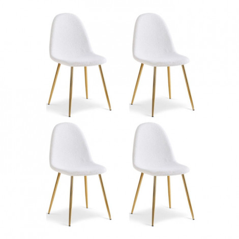 Lot de 4 Chaises Bouclette "Waynor" 87cm Blanc|Chaise|Paris Prix