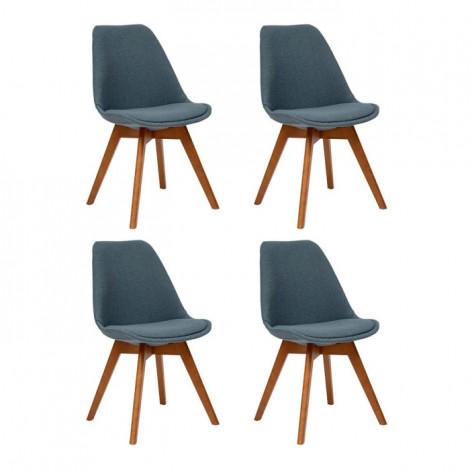 Lot de 4 Chaises Vintage "Baya" 79cm Bleu|Chaise|Paris Prix