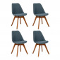 Lot de 4 Chaises Vintage "Baya" 79cm Bleu|Chaise|Paris Prix