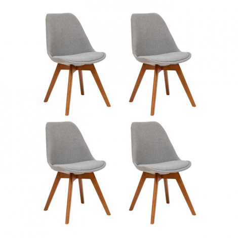 Lot de 4 Chaises Vintage "Baya" 79cm Gris|Chaise|Paris Prix