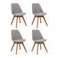 Lot de 4 Chaises Vintage "Baya" 79cm Gris|Chaise|Paris Prix