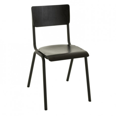 Chaise Vintage en Bois "Mauricio" 82cm Noir|Chaise|Paris Prix