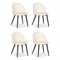 Lot de 4 Chaises Scandinaves "Bouclette" 75cm Crème|Chaise|Paris Prix