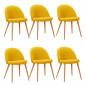 Lot de 6 Chaises Scandinaves Tissu "Morro" 78cm Jaune|Chaise|Paris Prix