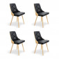Lot de 4 Chaises Scandinave "Cargo" 79cm Chêne & Noir|Chaise|Paris Prix