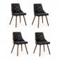 Lot de 4 Chaises Scandinave "Cargo" 79cm Noisette & Noir|Chaise|Paris Prix