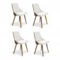 Lot de 4 Chaises Scandinave "Cargo" 79cm Noisette & Blanc|Chaise|Paris Prix