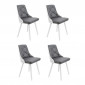 Lot de 4 Chaises Scandinave "Cargo" 79cm Gris & Blanc|Chaise|Paris Prix