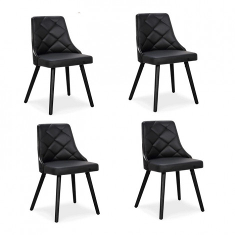 Lot de 4 Chaises Scandinave "Cargo" 79cm Noir|Chaise|Paris Prix